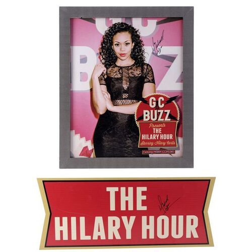 Lot #59: Mishael Morgan-Signed Framed GC Buzz Poster and Hilary Hour Sign