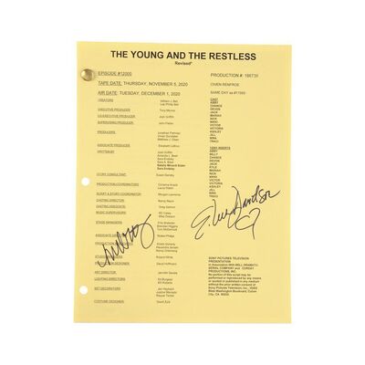 Lot #61: Melissa Ordway and Eileen Davidson-Signed Episode 12,000 Script