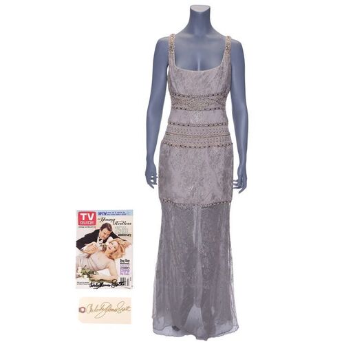 Lot #69: Nikki Newman's (as played by Melody Thomas Scott) Television Magazine Cover Dress with Television Magazine and Signed Tag