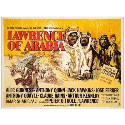 Lot # 2: LAWRENCE OF ARABIA - British Quad (30" x 40"); Post Academy Award Style; Very Fine on Linen