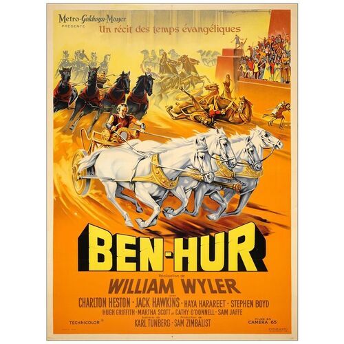 Lot # 7: BEN-HUR - First Release French Grande (46.5" x 61.5"); Very Fine- on Linen