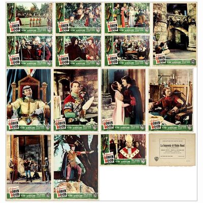 Lot # 15: THE ADVENTURES OF ROBIN HOOD - Italian Photobusta Set (14) (13.5" x 19.5" and 19.5" x 26.5"); Very Fine Folded