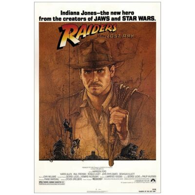 Lot # 16: INDIANA JONES AND THE RAIDERS OF THE LOST ARK - One-Sheet (27" x 41"); Very Fine- on Linen