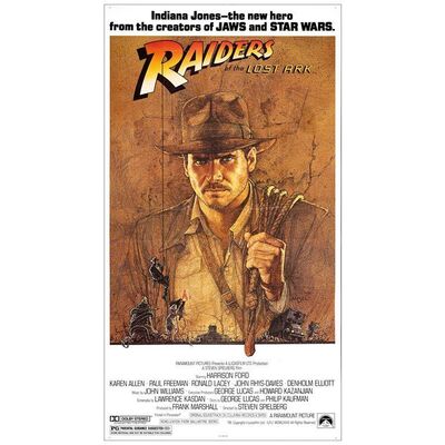 Lot # 17: INDIANA JONES AND THE RAIDERS OF THE LOST ARK - Three Sheet (41" x 75.5"); Near Mint Folded
