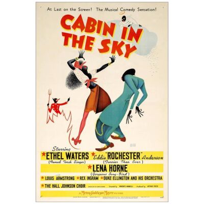 Lot # 22: CABIN IN THE SKY - One-Sheet (27" x 41") Autographed by Al Hirschfeld; Style C; Very Fine on Linen