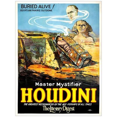 Lot # 33: HOUDINI BURIED ALIVE - Eight Sheet (106" x 81"); Very Good on Linen