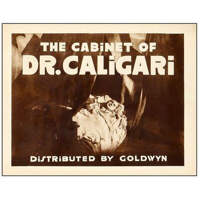 Lot # 44: THE CABINET OF DR. CALIGARI - Title Lobby Card (11" x 14"); Near Mint