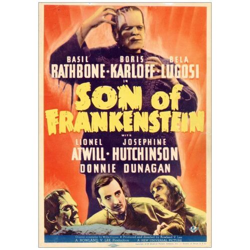 Lot # 46: SON OF FRANKENSTEIN - Midget Window Card (8" x 11.5"); Fine+