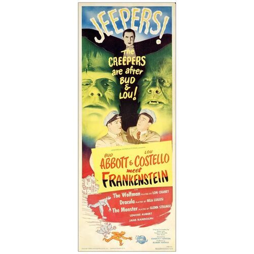 Lot # 50: ABBOTT AND COSTELLO MEET FRANKENSTEIN - Insert (14" x 36"); Fine+ Rolled