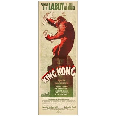 Lot # 51: KING KONG - Czech Movie Poster (12.5" x 36"); Very Fine- on Linen