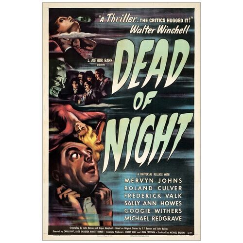 Lot # 55: DEAD OF NIGHT - One-Sheet (27.5" x 41"); Very Fine+ on Linen