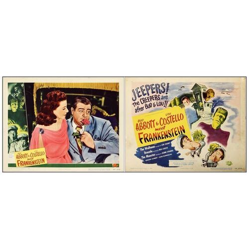 Lot # 56: ABBOTT AND COSTELLO MEET FRANKENSTEIN - Title Lobby Card and Scene Lobby Card (11" x 14"); Very Fine