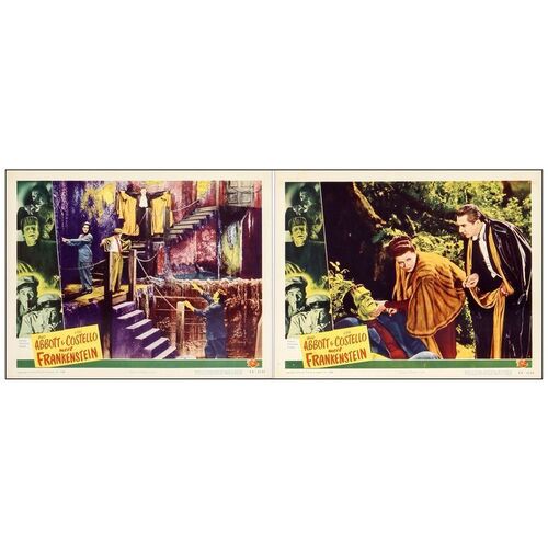 Lot # 57: ABBOTT AND COSTELLO MEET FRANKENSTEIN - Lobby Cards (2) (11" x 14"); Very Fine+
