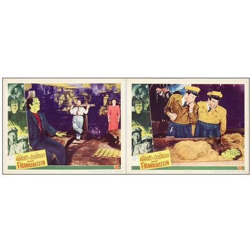 Lot # 58: ABBOTT AND COSTELLO MEET FRANKENSTEIN - Lobby Cards (2) (11" x 14"); Very Fine