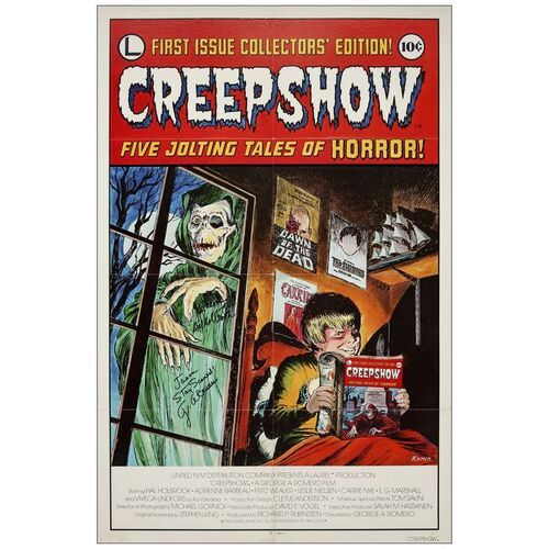 Lot # 63: CREEPSHOW - One-Sheet (27" x 41") Autographed by George A. Romero and Hal Holbrook; International; Very Fine Folded
