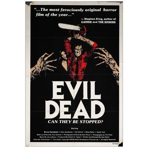Lot # 72: THE EVIL DEAD - One-Sheet (27" x 40"); Fine- Folded