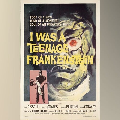 Lot # 79: I WAS A TEENAGE FRANKENSTEIN - One-Sheet (27" x 41"); Fine+ Folded