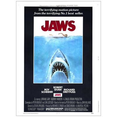 Lot # 81: JAWS - 30" X 40"; Very Fine- on Linen