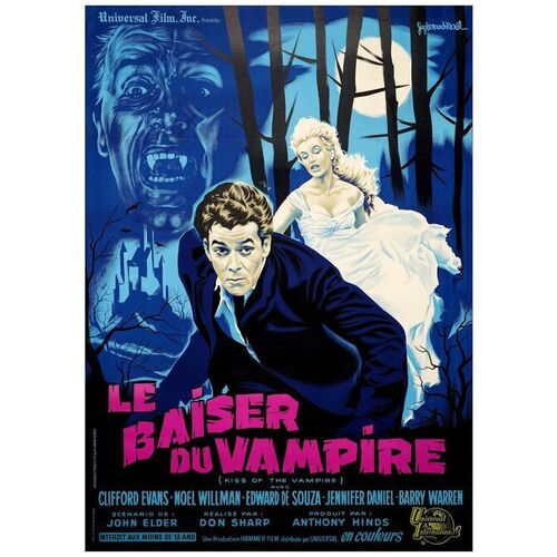 Lot # 85: THE KISS OF THE VAMPIRE - First Release French Grande (46" x 62"); Very Fine+ on Linen