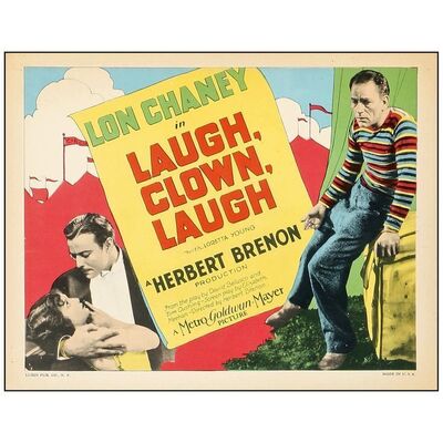 Lot # 86: LAUGH, CLOWN, LAUGH - Title Lobby Card (11" x 14"); From the Woodhall Collection; Very Fine+