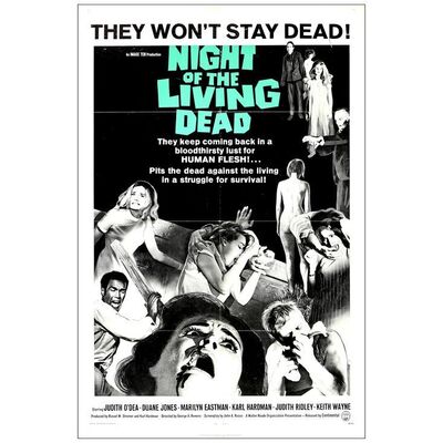 Lot # 94: NIGHT OF THE LIVING DEAD - One-Sheet (27" x 41"); Very Fine- Folded