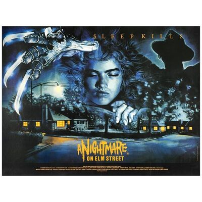 Lot # 95: NIGHTMARE ON ELM STREET, A - British Quad (30" x 40"); Very Fine+ on Linen, Full-Bleed