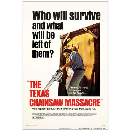 Lot # 103: THE TEXAS CHAINSAW MASSACRE - One-Sheet (27" x 41"); Fine+ on Linen