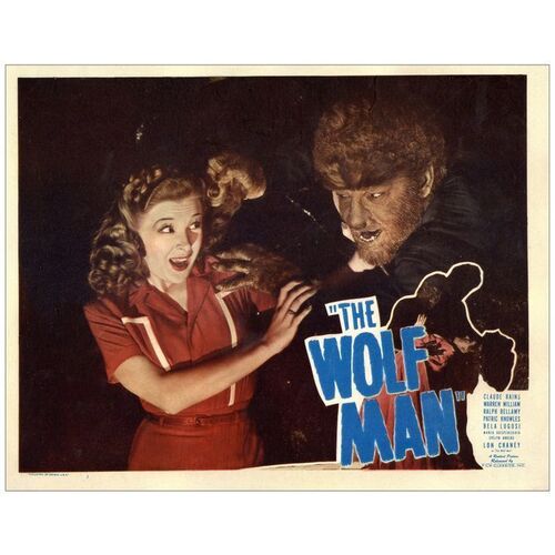Lot # 108: THE WOLF MAN - Lobby Card (11" x 14"); Fine+ on Paper