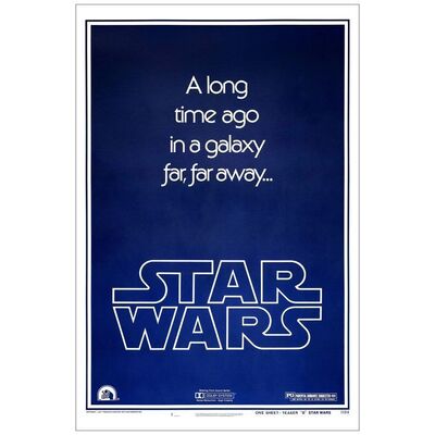 Lot # 124: STAR WARS: EPISODE IV - A NEW HOPE - One-Sheet (27" x 41"); Style B, Teaser; Very Fine+ on Linen