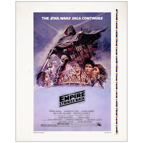 Lot # 132: STAR WARS: EPISODE V - THE EMPIRE STRIKES BACK - One-Sheet (36.5" x 46"); Purple Variant Style B, Printer's Proof; Very Fine+ on Linen