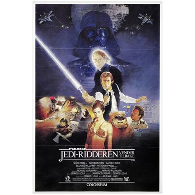 Lot # 145: STAR WARS: EPISODE VI - RETURN OF THE JEDI - Norwegian Poster (41" x 60"); Style B, Howard Kazanjian Collection; Very Fine- Folded