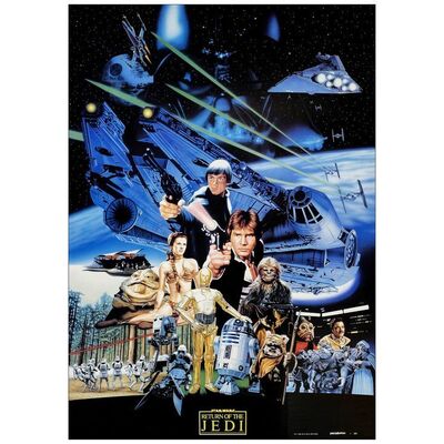 Lot # 147: STAR WARS: EPISODE VI - RETURN OF THE JEDI - Theatrical Sale Japanese B2 (20.5" x 28.75"); Style A; Mint Rolled