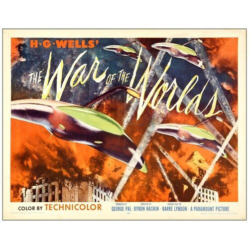 Lot # 153: WAR OF THE WORLDS - Half Sheet (22" x 28"); Style B; Very Fine- Folded