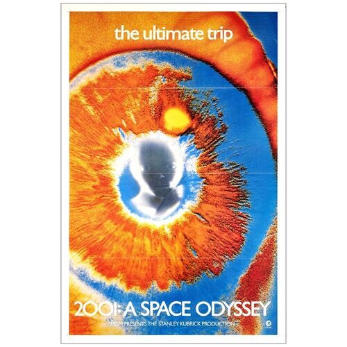 Lot # 156: 2001: A SPACE ODYSSEY - One-Sheet (27" x 41"); Psychedelic Eye, Wilding Style; Very Fine+ Folded