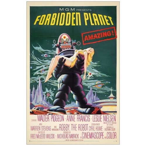 Lot # 159: FORBIDDEN PLANET - One-Sheet (27" x 41"); Very Fine- on Linen