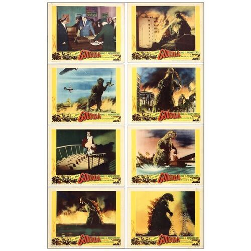 Lot # 160: GODZILLA - Lobby Card Set (8) (11" x 14"); Fine+