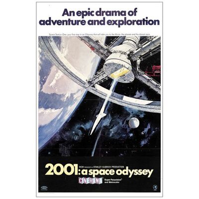 Lot # 163: 2001: A SPACE ODYSSEY - One-Sheet (27" x 41"); Style A, Cinerama; Very Fine- on Linen