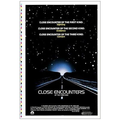 Lot # 176: CLOSE ENCOUNTERS OF THE THIRD KIND - One-Sheet (27" x 42"); Printer's Proof; Near Mint Rolled