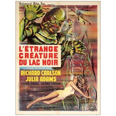 Lot # 177: CREATURE FROM THE BLACK LAGOON - French Moyenne (24" x 31.5"); Very Fine+ on Linen