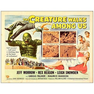 Lot # 178: THE CREATURE WALKS AMONG US - Half Sheet (22" x 28"); Style A; Fine Folded