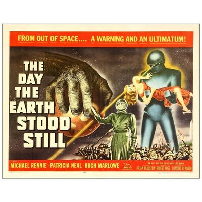 Lot # 179: THE DAY THE EARTH STOOD STILL - Half Sheet (22" x 28"); Fine+ on Paper