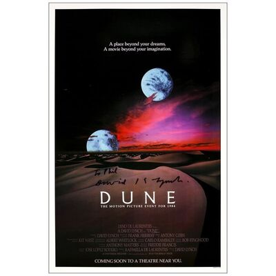 Lot # 181: DUNE - One-Sheet (27" x 41) Autographed by David Lynch; Two Moons Style; Very Fine+ Rolled