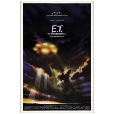 Lot # 184: E.T. THE EXTRA-TERRESTRIAL - One-Sheet (27" x 41"); Advance; Very Fine on Linen