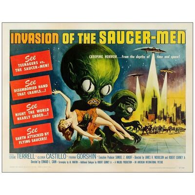 Lot # 190: INVASION OF THE SAUCER-MEN - Half Sheet (22" x 28"); Very Fine on Paper