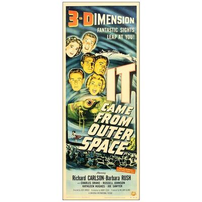 Lot # 191: IT CAME FROM OUTER SPACE - Insert (14" x 36"); 3-D Style; Fine+ Folded