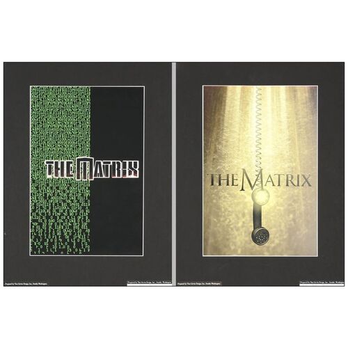 Lot # 196: THE MATRIX - Computer Generated Illustrations (2) (15" x 20"); Near Mint on Black Poster Board