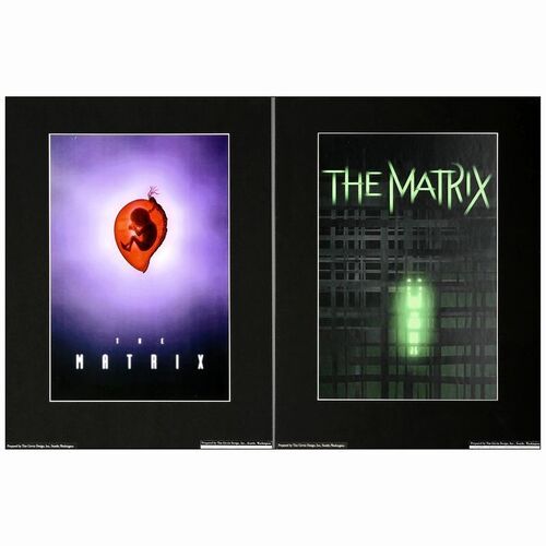 Lot # 197: THE MATRIX - Computer Generated Illustrations (2) (15" x 20"); Near Mint on Black Poster Board