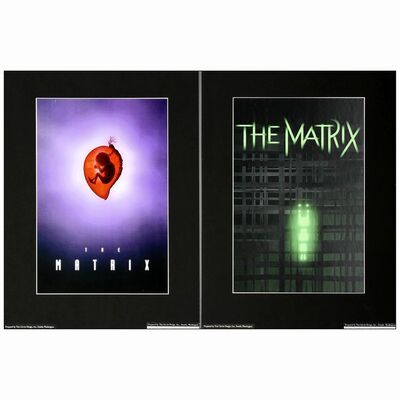 Lot # 197: THE MATRIX - Computer Generated Illustrations (2) (15" x 20"); Near Mint on Black Poster Board
