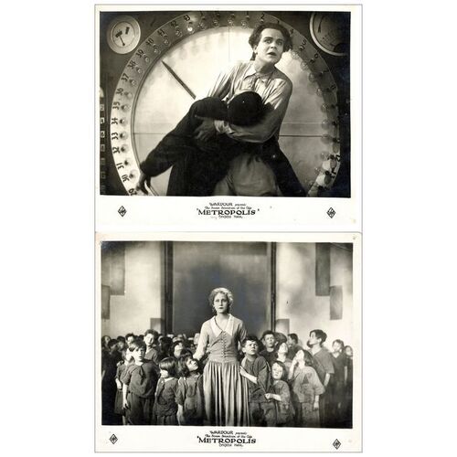 Lot # 198: METROPOLIS - Original British Release Black and White Photos (2) (8" x 9.5"); Very Fine