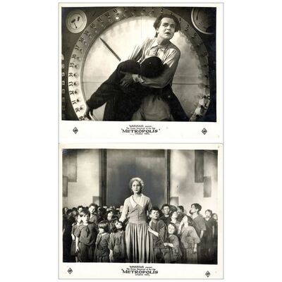 Lot # 198: METROPOLIS - Original British Release Black and White Photos (2) (8" x 9.5"); Very Fine